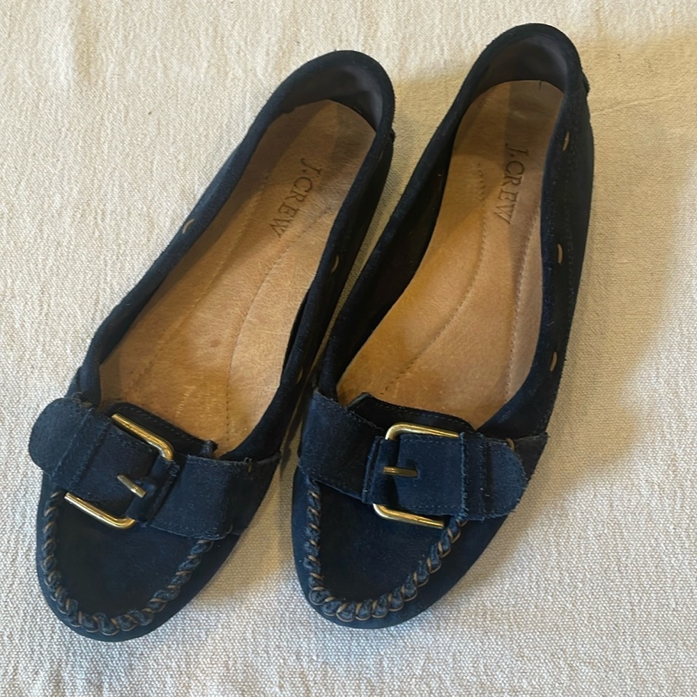 J. Crew blue suede driving mocs